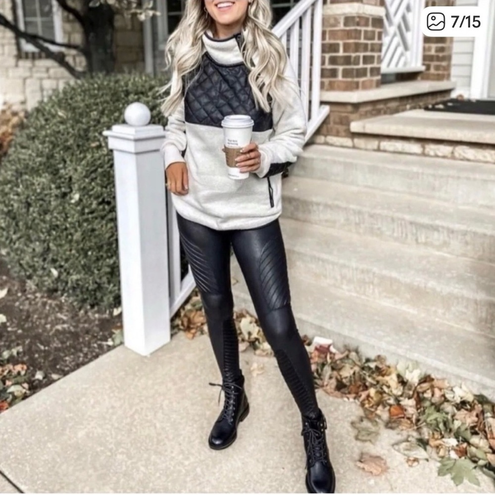 SPANX Black Moto Leggings
